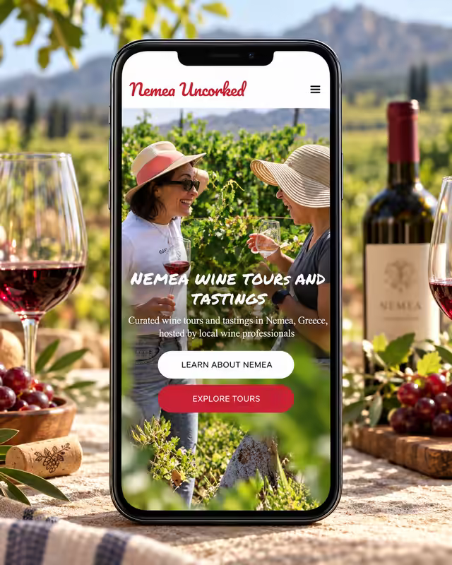 Αρχική σελίδα του Nemea Uncorked με εμπειρίες οινογνωσίας